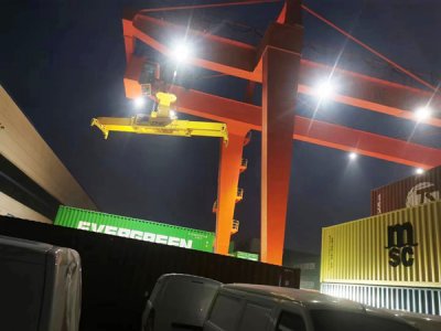 集装箱龙门吊的主动防风装置运行